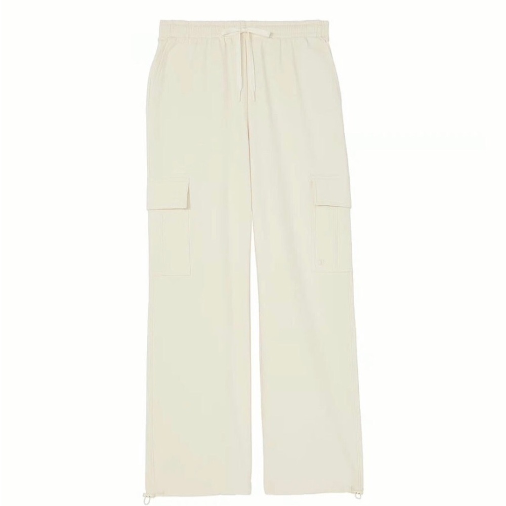 PINK Victoria's Secret Cream Wide-Leg Cargo Pants